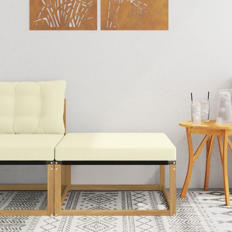 Maison Exclusive - Outdoor-Fußhocker Massives Akazienholz und Tex (1/4)