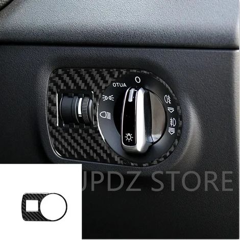 (2RHD) Autocollants en fibre de carbone pour garnitures de panneau CD de climatisation, de console centrale et de commutateur de phares des Audi TT 8N et 8J MK1, MK2 et MK3. (1/4)