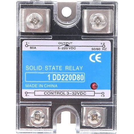 Halbleiterrelais DC DC SSR Eingang 3-32VDC Last 5-220VDC Steuerrelais (80A)