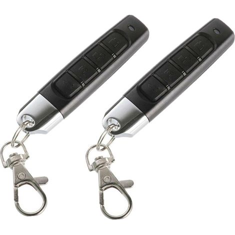 AGE 2 Packs 433MHz Alarme De Voiture Porte De Garage Télécommande Duplicateur Clone Code Scanner Transmetteur Alarme De Sécurité Portes Électroniques 4 Clés Télécommande Clé Duplicateur,Noir (1/5)