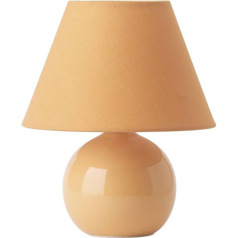 BRILLIANT Lampe Primo Tischleuchte pfirsich 1x D45, E14, 40W, geeignet für Tropfenlampen (nicht enthalten) Mit Schnurzwischenschalter