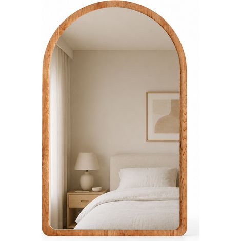 Specchio ad Arco Struttura in Legno Quercia Decorazione Design Moderno 46x60cm (1/5)
