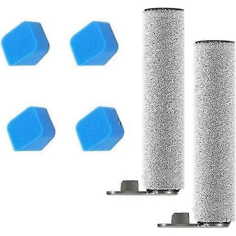 Kit de rechange de 6 pièces comprenant une brosse à rouleau et une éponge, compatible avec l'autolaveuse de sol JONR ED12 Pro, incluant la brosse principale et l'éponge ZI. (1/5)