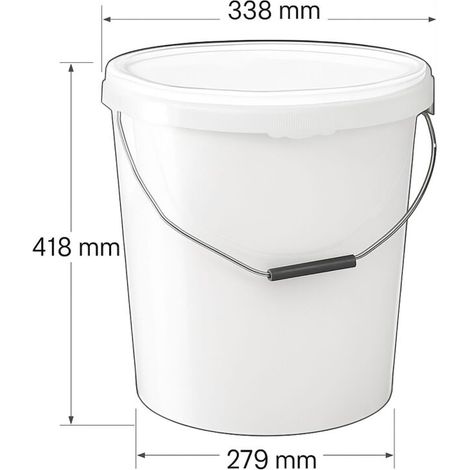 Eimer mit Deckel 25 Liter Weiß Kunststoffeimer Deckeleimer Vorratseimer (1/5)