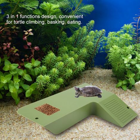 Île flottante tortue-grenouille, animal aquatique, reptile, habitat, fournitures, décoration d'aquarium (vert) (1/5)