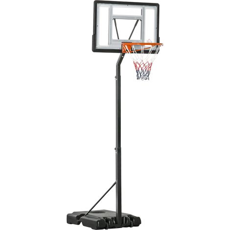 Panier de basket réglable en hauteur (260-310 cm) avec roulettes et support stable pour jardin et terrain de sport