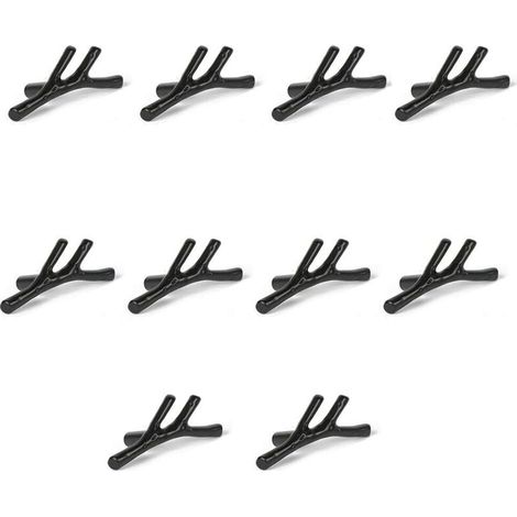 Set di 10 pomelli per porte vintage in lega di zinco a forma di ramo per armadi, cassetti, credenze, mobili da cucina e camere da letto (neri) (1/5)