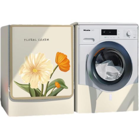Housse de machine à laver extérieure(Applicable à 7-8 kg), imperméable à la poussière, anti-soleil, housse pour machine à laver et sèche-linge avec ouvertures frontales