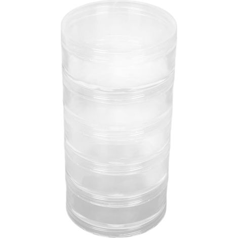 Boîte de rangement transparente à 5 couches pour pots empilables en plastique, perles, bijoux, boutons, fournitures artisanales (1/5)