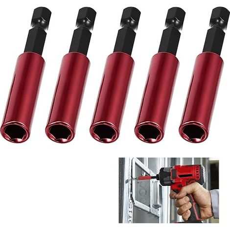 Magnetic Bit Holder Change Extension Screwdriver Bit Holder Hexagonal 1/4 Inch for Drill Hex Shank Steel for Drill Impact Driver Mounting Tools (1/5)