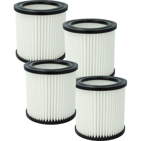 vhbw 4x Filterelement kompatibel mit Nilfisk Buddy II 18 T UK, II 18 T Nass-/Trockensauger - Feinstaubfilter, Mikrovlies / Kunststoff / Gummi