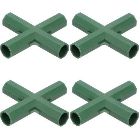 12 pièces raccords de serre 16 mm, connecteurs à 4 voies pour tubes, idéaux pour treillis de vigne/auvents/tuteurs de jardin, accessoires pour serre (1/5)