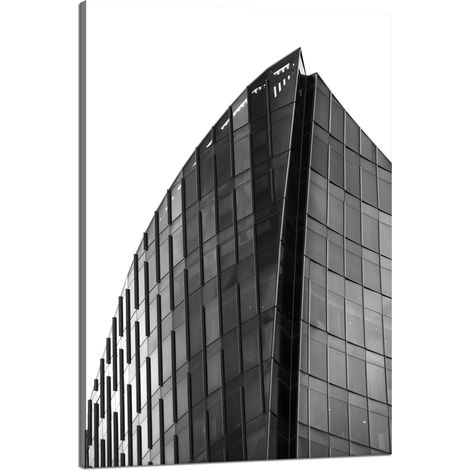 Lienzo impreso con la imagen de un rascacielos arquitectónico, 80x120 pulgadas.