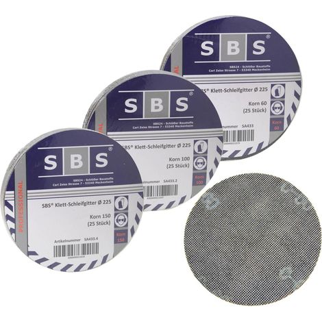 75 Blatt Gitterleinen Schleifgitter 225mm Korn 60-100-150 für Langhalsschleifer Trockenbau (1/2)
