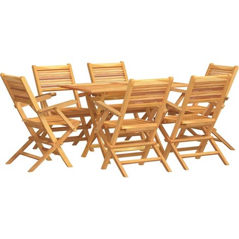 Maison Exclusive - 7-tlg. Garten-Essgruppe Massivholz Teak