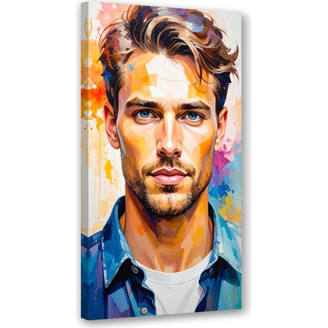 Wandbild Porträt Mann Modell 40x80 cm