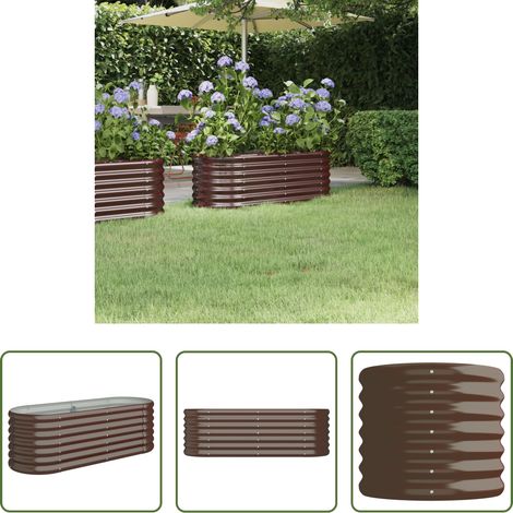 Pflanzkübel - Hochbeet Verzinkter Stahl 114x40x36 cm Braun (1/5)