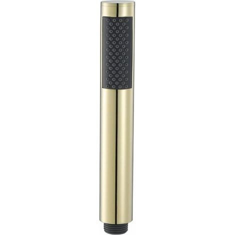 Pommeau Douche Haute Pression Douchette à Main Laiton Ronde Pomme de Douche Anti Calcaire Economiser d'eau Douchette Douche G1/2,Titanium Gold (1/4)