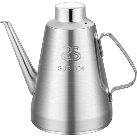 Distributeur de gaz, bouteille d'huile en acier inoxydable, bouteille de sauce, bouteille d'huile et de vinaigre avec poignée et filtre (1/3)