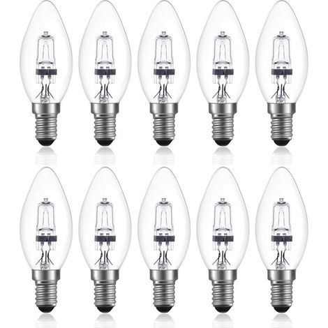42W E14 C35 Dimmable ampoule halogène AC 220-240V Blanc Chaud 2700K e14 transparante ampoule halogene bougie (10pcs) (1/5)