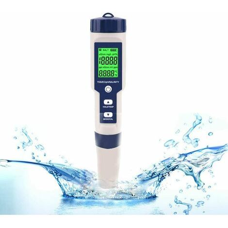 Appareil de mesure numérique 5 en 1 du pH et de la qualité de l'eau, TDS, EC, pour piscines, aquariums, spas et tests rapides-AquaForge (1/5)