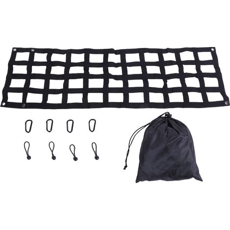 Rete per portellone posteriore resistente, 60 x 18 pollici, con maglia regolabile, estensione per pianale del camion, rete di carico di ricambio per F-250, F-350 e F-450 (1/5)