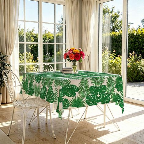Nappe décorative imprimée à l'agate marbrée bleu-vert (1 pièce), idéale pour la cuisine intérieure, les repas en extérieur, les fêtes de jardin et les célébrations du Nouvel An. (1/4)