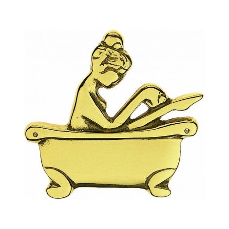Ouvre&Déco – Plaque signalétique porte intérieure 99 mm – Laiton poli – Pour salle de bain – Design élégant et sophistiqué