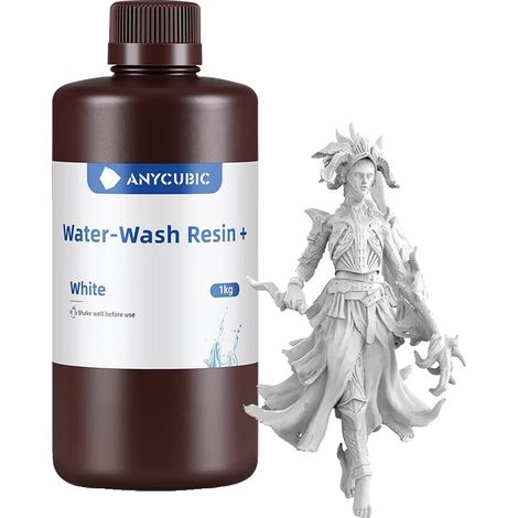 Resina per stampa 3D ANYCUBIC, lavaggio con acqua trasparente, resina UV HD grigia (1/2)
