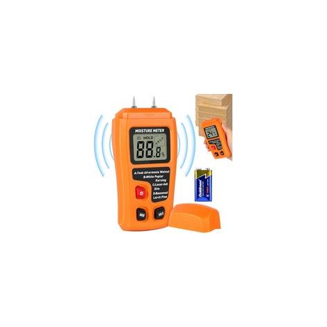 Testeur d'Humidité Numérique Humidimètre à Broches, Écran LCD avec Rétroéclairage pour Mesurer la Teneur en Humidité du Bois