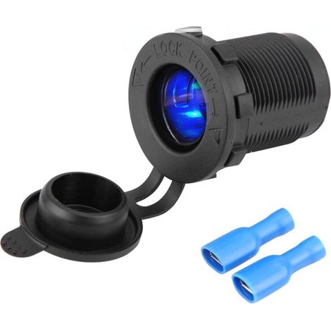 Presa accendisigari antipolvere con LED blu, per auto, moto e barca. (1/4)