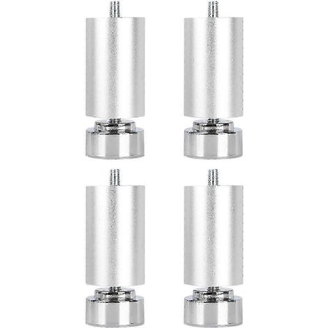 Quatre pieds de canapé robustes réglables en métal fileté M10, compatibles avec les meubles, les lits, les tables et les armoires, argentés, 20 cm. (1/4)