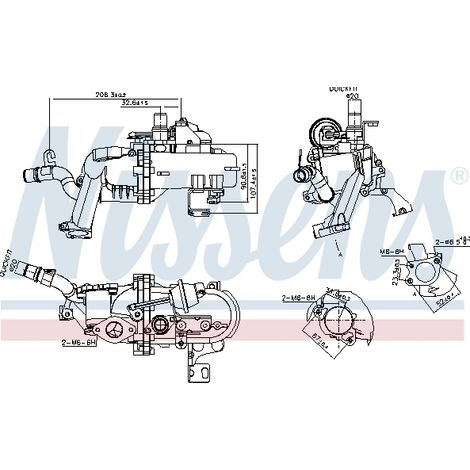 Radiateur, réaspiration des gaz d'échappement Nissens 989285 FORD 1891365