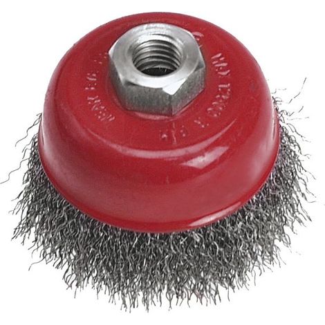 Brosse métallique à godet 75 mm x M14