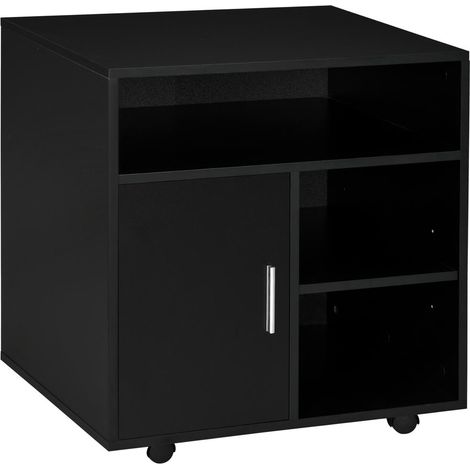 Noir et pratique, pour organiser vos fournitures de bureau, meuble support d'imprimante avec rangements (1/5)