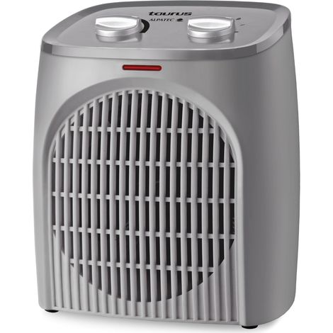 Radiateur soufflant 2000W, Thermostat réglable, pour salle de bain, 2 vitesses de chauffage, Fonction ventilateur, Éclairage LED, Silencieux, Gris (1/5)