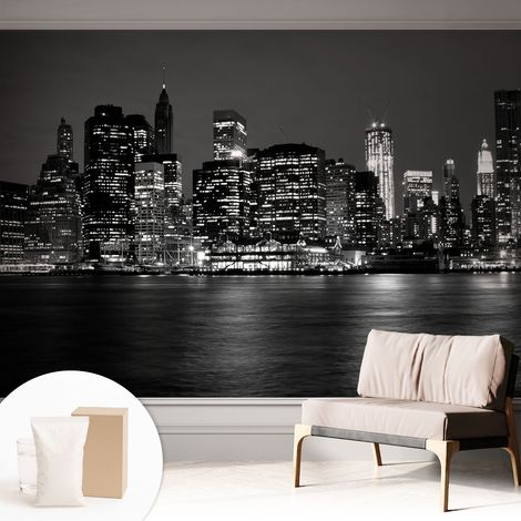 Carta Da Parati - Murale Alla Moda Decorazione - Camera Da Letto - Con Colla Gratuita metropoli notturna 312x219 cm (1/5)