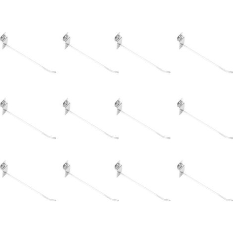 50 pcs Slatwall Crochets Fente Plaque Crochet Fente Plaque Unique Fil Crochets pour Affichage Au Détail 15 cm 3.3mm Diamètre Argent (1/5)