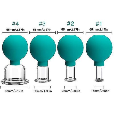 Kit de massage par ventouses pour le visage et le corps, thérapie par ventouses anti-cellulite, brûleur de graisse, lifting de la peau, Gua Sha, amincissement et beauté, ventouses vertes, 4 pièces (1/5)