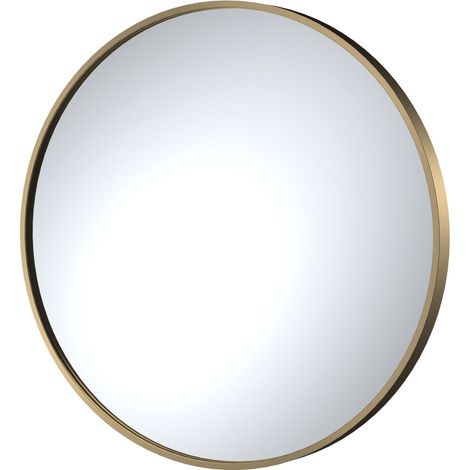 Round 800 x 800mm Brushed Brass Frame Recessed Mirror