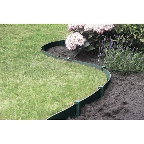 Bordure flexible en PE 100% recyclé, 10 m x H15 cm - Vert - Nortene (1/4)
