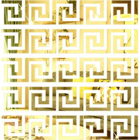 Lot de 60 Miroirs Amovibles en Acrylique, Autocollants Muraux Miroir Doré, Acrylique Autocollants Décoration De Fond pour Carrelage, Fenêtre, Miroir (1/5)