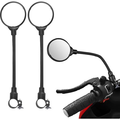 2 pièces 3.5" support de guidon miroir de vélo réglable, miroirs de vélo rotatifs à 360 degrés, lunettes de vue arrière sécurisées pour grand Angle et convexe de cyclisme