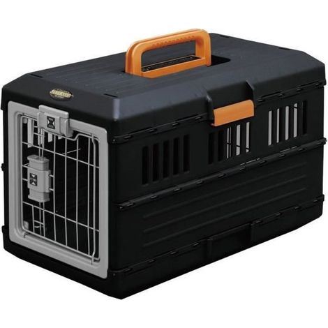 Iris Ohyama – Caisse de transport pour chat et chien – Pliable – Ventilation optimale – Dimensions L55 x P31.5 x H36.4 cm – Capacité max 12 kg