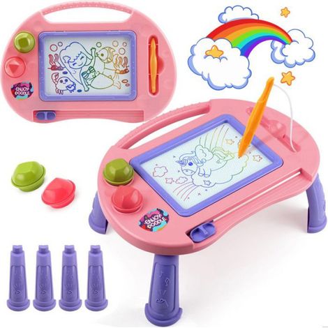 Ardoise Magique - Tableau de Dessin Magnétique Effaçable pour Enfants - 3 Positions Réglables - 1 Pièce (1/5)