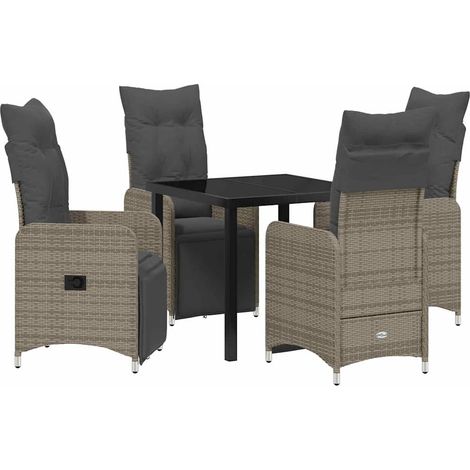 Maison Exclusive - Conjunto de Comedor de Jardín 5 pcs Gris ratán (1/5)