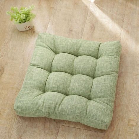 Couleur Unie Coussin pour Chaise de Salle à Manger, Coton Lin Coussin de Chaise Galette de Chaise Doux Coussin de Chaise de Jardin Chic Coussins de Chaises Epais (53x53cm,Vert Clair) (1/5)