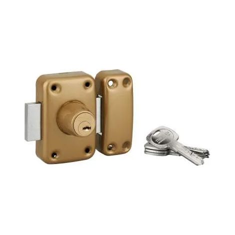 Schloss Verkehr 6 Doppelzylinder 45mm, goldfarben epoxiert, 4 Schlüssel