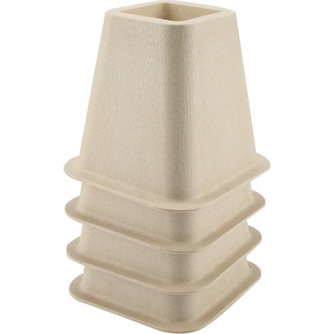 Rehausse-meubles en PP blanc style pieds d'éléphant lot de 4 pour lit chaise bureau table (1/5)