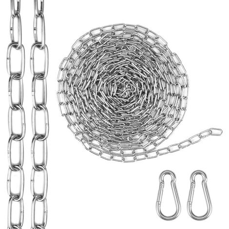 5M 2mm Chaine Acier Inxydable Chainette, Cha卯nes de Levage, Chaine Acier Inoxydable 304 Chainette pour Corde 脿 Linge, Charge Maximale de 35KG (1/5)